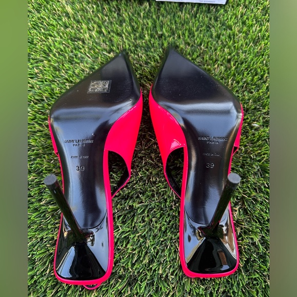 YSL Patent Calfskin Paloma 105 Slingback Pumps Size 39 - Picture 5 of 7